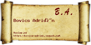Bovics Adrián névjegykártya